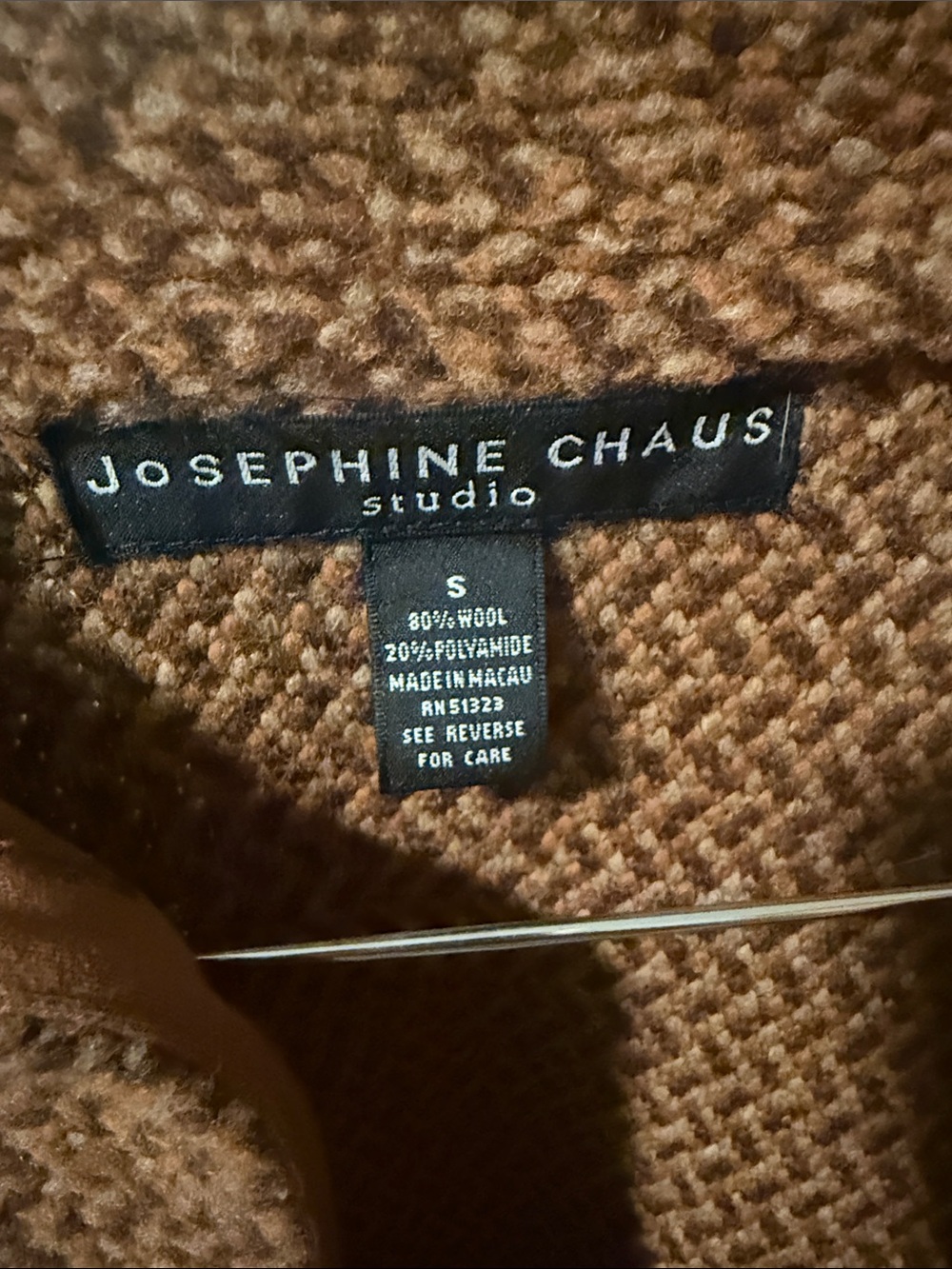 Josephine Chaus Studio Brown Textured Knit Men's Cardigan